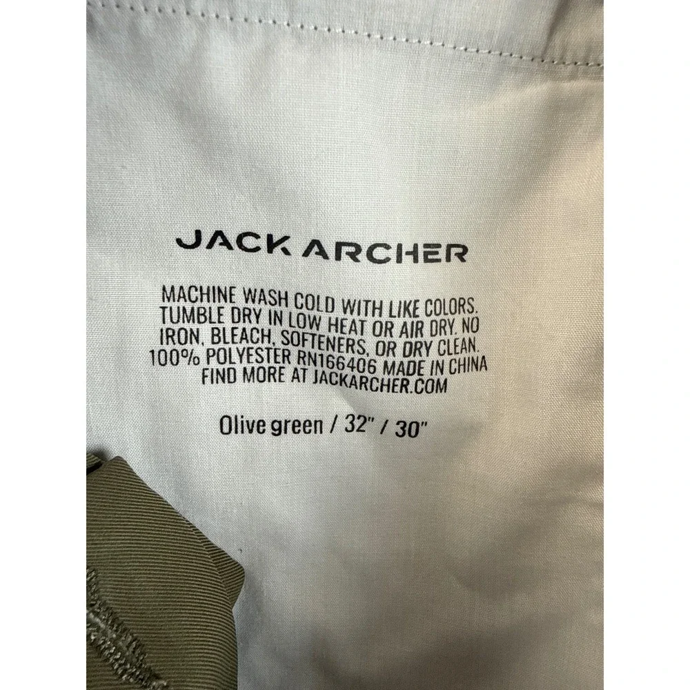 Jack Archer Jetsetter Pants Mens 32x29 Olive Green Performance Chino Golf Travel
